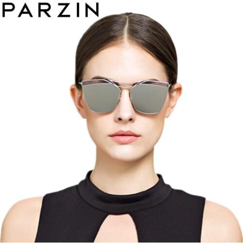 PARZIN Polarized Sunglasses Women Colorful Metal Frame Sun Glasses Female Oversized UV 400 Ladies Shades 8113