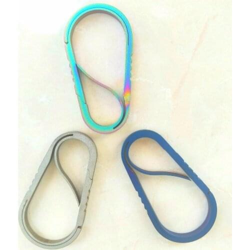 1PC Portable Ultralight Titanium Alloy TC4 Spring Anti-lost Fast Hanging Fasteners Keychain Hang Buckle Light EDC Multi Tools