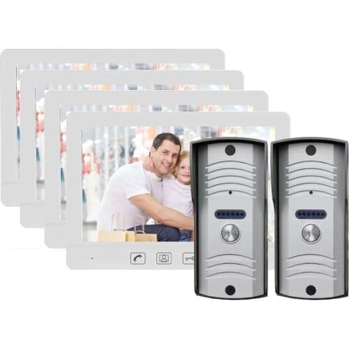 10.1'' TFT Color Wired Video Intercom Door Phone Doorbell System for home 700TVL IR Night Vision Outdoor Camera Metal Waterproof