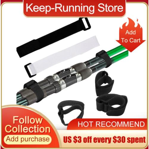 10pcs Fishing Rod Tie Holder Strap Suspenders Fastener Hook Loop Ties Fishing Rod Strapping Velcro Outdoor Fishing Gadget