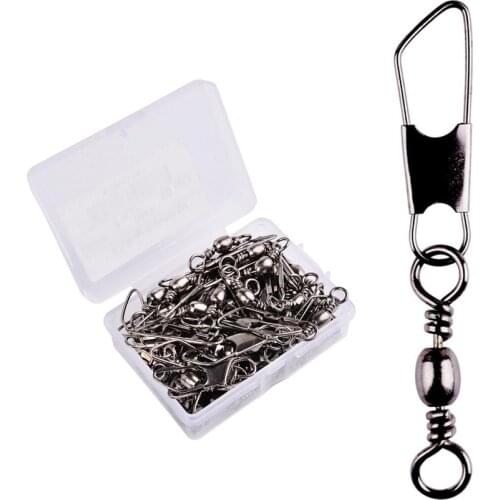 10Pcs Brass Barrel Fishing Swivels Solid Rings Fishing Pin Line Connector with Interlock Snap Swivels Tackle Tool New WIth box