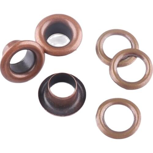 100 sets Metal Red bronze Eyelets with Grommet for Leathercraft Shoe Belt DIY Scrapbooking Cap Bag Tag Clothes Accessories Parts