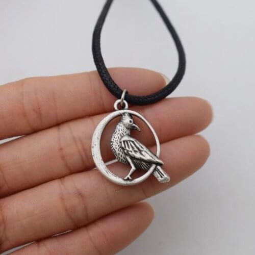 12pcs Fashion Simple Celtic Raven Necklace Norse Animal Birds Wiccan Pagan Jewelery