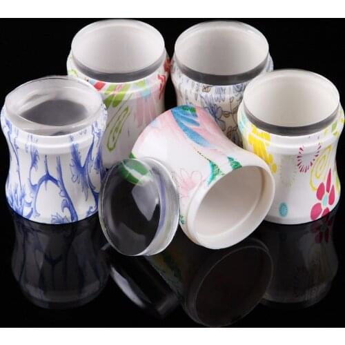 2pcs/Set Silicone transparent nail art stamping kit Nail Stamper manicure plate stamp polish Stencil template seal stamper