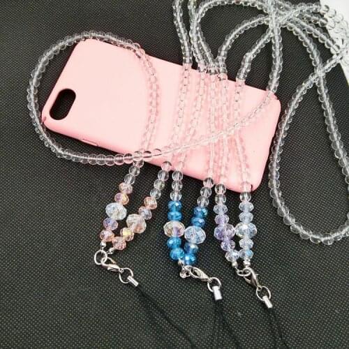 20pcs crystal neck Mobile Phone Straps ring Rope for Galaxy S6 S7 edge Plus for iphone 7 8 Lanyard neck Strap Phone accessories