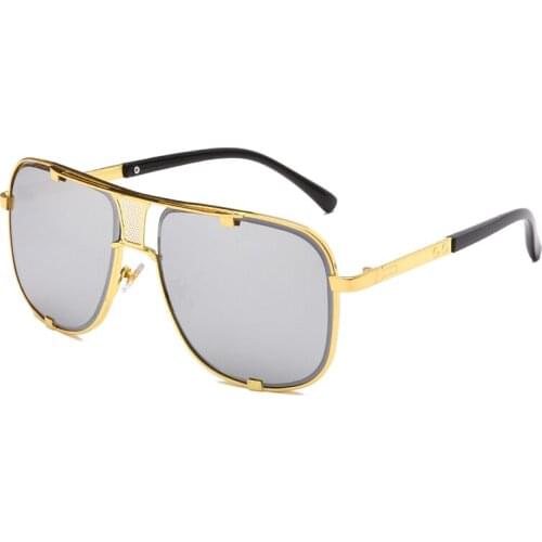2020 Fashion Classic Oversized Men Sunglasses Luxury Brand Design Women Sun Glasses Male Square Retro Metal Frame Goggle UV400
