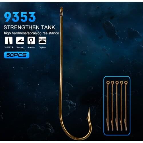 50pcs/lot Fishing Hook 1/0#-2/0#-3/0#-4/0#-5/0#-6/0 single hook High Qulity fishing tackle Brown Color Single Hook 1#-12# Hooks