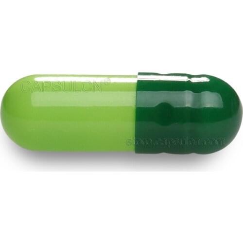 5000 Pieces / Carton) Size 1# Dark Green Light Green ,Joined Empty Gelatin Capsules/Fillable Capsule