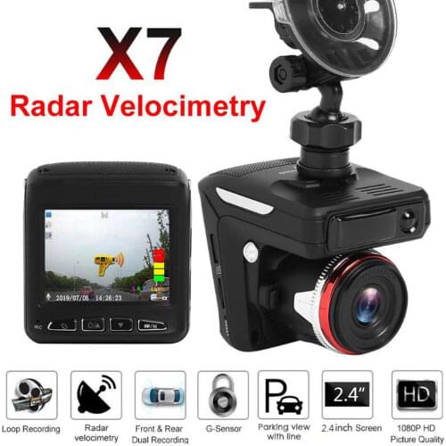 Mini Vehicle Video Recorder Dash Cam Auto G-Sensor 2in1 Radar Speed Detector 2.4Inch Consumer Electronics Vehicles Dash Camera