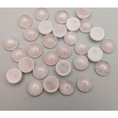 Fashion 10x10mm natural rose quartzs round crystal CAB CABOCHON Powder stone beads for jewelry Accessories wholesale 50pcs/lot
