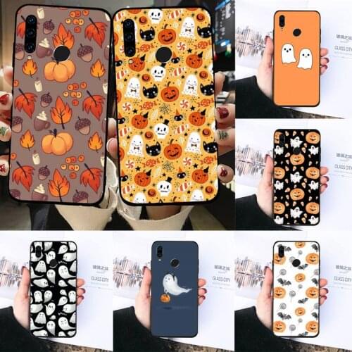 Cute little ghost with halloween pumpkin Phone Case For Huawei Honor 7C 7A 8X 8A 9 10 10i Lite 20 NOVA 3i 3e