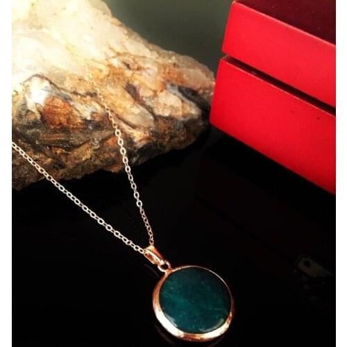 Dr Stone Natural Stone Women 'S Agate Stone rose gold plated Necklace KRB217 372868239