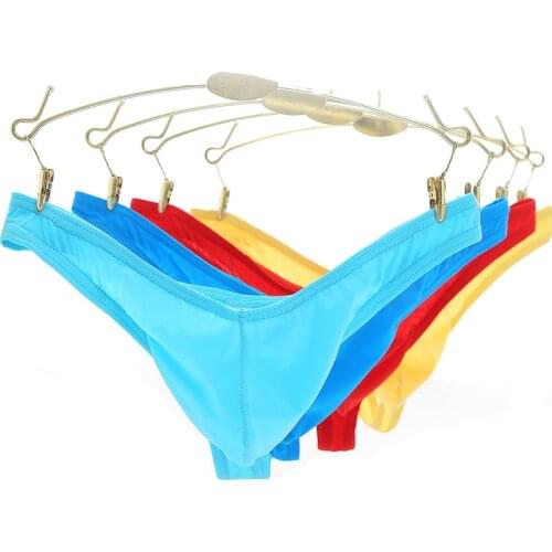 Ice Silk Mens Tee Panties Pouch Bag Bulge Sexy Thongs Underwear Low Waist Seamless Underpants T Back Intimate G Strings Male