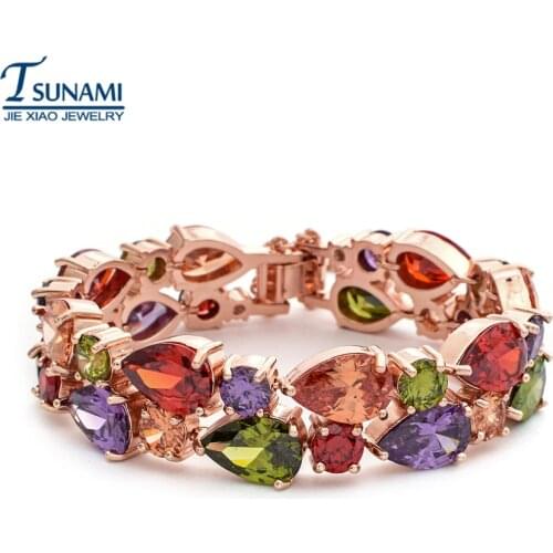 Famous brand of the Mona Lisa in the zircon bracelet Colored zircon bracelets for womens wedding parties SL-014