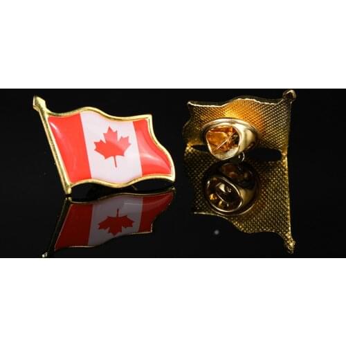 Canada Proud Red Maple Leaf Flag Badge Lapel Tie Backpack Icon Decoration Wear Pin Brooch Collection