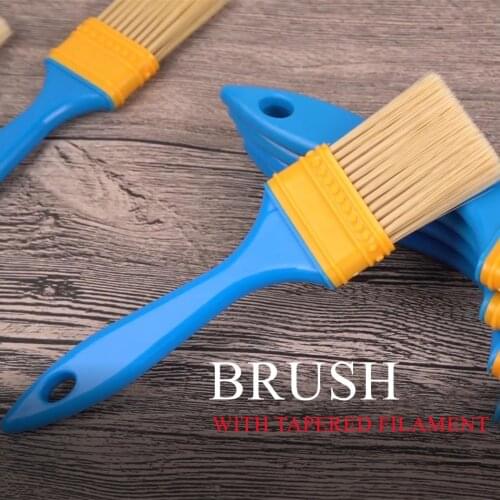 Monchef Blue Plastic Handle Tufted Nylon Yarn Paint Brush Car Cleaning Brush