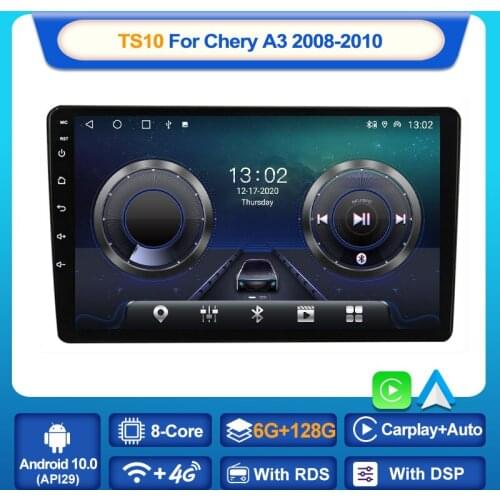 MEKEDE TS10 Android 10.0 HD DSP RDS Navigaiton GPS For Chery A3 2008 - 2010 Car dvd Multimedia Player Support SWC OBD Camera DVR