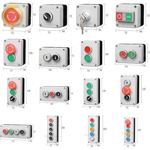 Button Switch Control Box Plastic Hand-held Self Starting Button Waterproof Box Electrical Industrial Emergency Stop Switch
