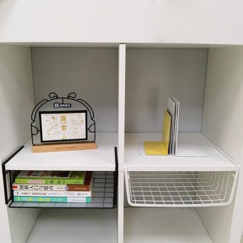 Wardrobe Partition Storage Baskets,Detachable Storage Basket Free Perforation,Cabinet Partition,Hang Basket,Kitchen Shelf