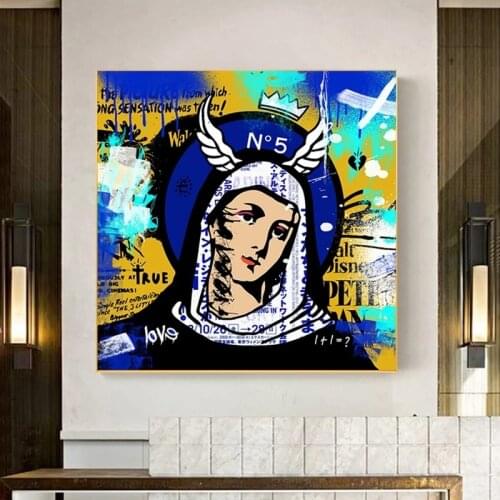 Mordern Graffiti Art Angel Wings Woman Picture Canvas Painting Wall Poster Wall Art Picture Living Room Home Decoration Artwork