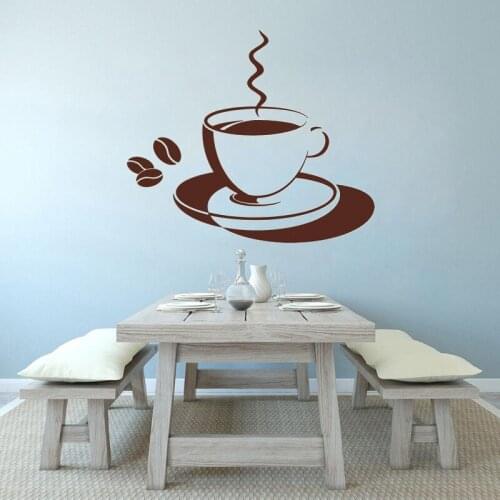 Coffee Wall Sticker display window Vinyl Wall Decal Decor Quotes Coffee Shop Friends Are Cup Pattern Design Decor Decals HQ396