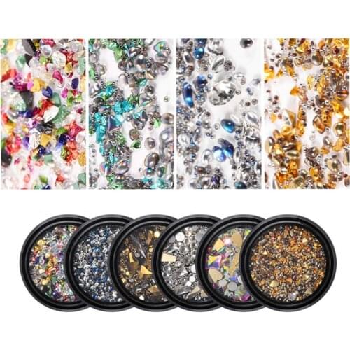 Colorful 3D Jelly AB Crystal Glitter Rhinestone 3D Nail Art Decoration AB Color Acrylic Diamond Nail Rhinestones For Charms 3D