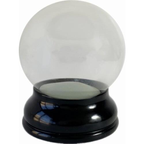 Home Decoration Glass Display Dome Empty snow globe with base black DIY christmas snow globe gifts
