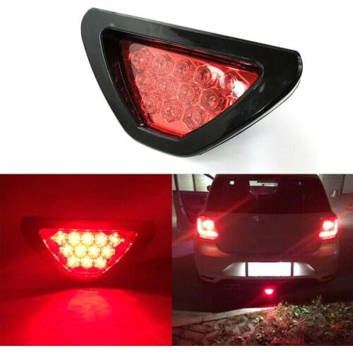 Universal Brake Signal Lamp F1 Style Triangle Sporty 12LED Rear Fog Light Tail Third Brake Lamp