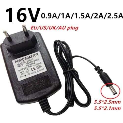 16V 16volt Universal ac dc power supply 0.9A 900mA 1A 1.5A 2A 2.5A Power Adapter 5.5x2.1-2.5mm AC/DC Adaptor adaptador switch