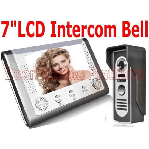 7"inch TFT LCD Color Display Video Door Bell Visual Intercom Doorbell wired outdoor IR camera Video Door Phone System access kit