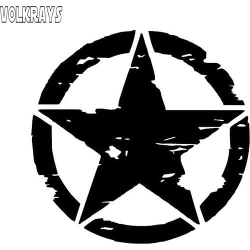 Vilkrays Personality Car Sticker Army Star Graphic Motorcycle Accessories Reflective Waterproof Sunscreen Vinyl Decal,14cm*14cm