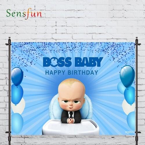 LEVOO Vinyl Photo Backdrop Baby Boss Blue Spot Cartoon Child Photocall Decor Fabric New Shoot Photography Backdrop