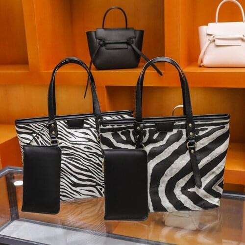 Zebra Pattern 2020 New Trend Fashion Large Capacity Tote Bag Ladies Shoulder Messenger Handbag