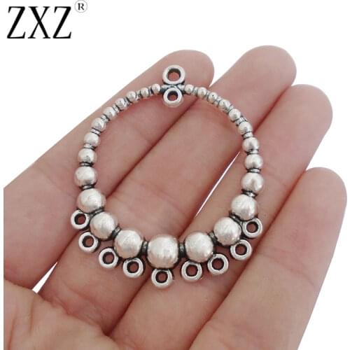 ZXZ 10pcs Multiple Beads Open Round Circle Charms Pendants Connectors For Earring Jewelry Making Findings 48x39mm