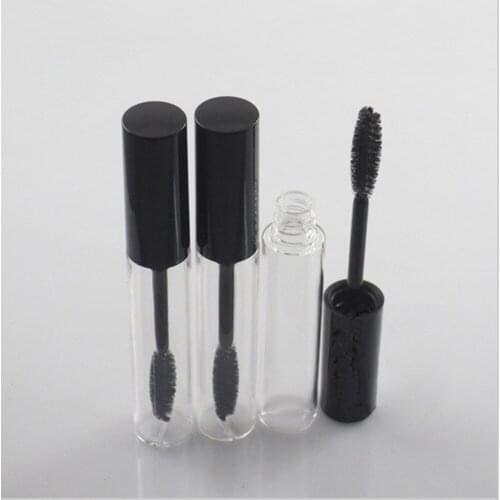 20ps/lot 10ml Empty Clear Mascara Container Bottle Tube with Brush,silver Llid Eyelash Mascara Container Applicator Bottle