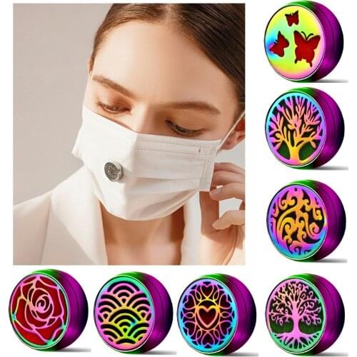 2021 Family Tree New Essential Oil Diffuser Brooch Aromatherapy Locket Rainbow Screw Stainless Steel Magnetic Buckle Face Clip