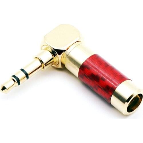 3.5mm 3 Pole Stereo Jack Carbon Fiber Earphone Jack 3.5 Male Plug Gold Plated Wire Solder DIY Connector