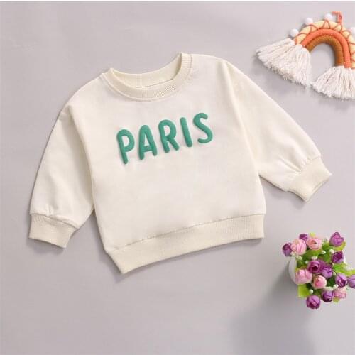 3 Colours Autumn Infant Boys Girls Letter Printed Sweatshirts Winter Warm Baby Casual Long Sleeve Basic Pullover Top 2021
