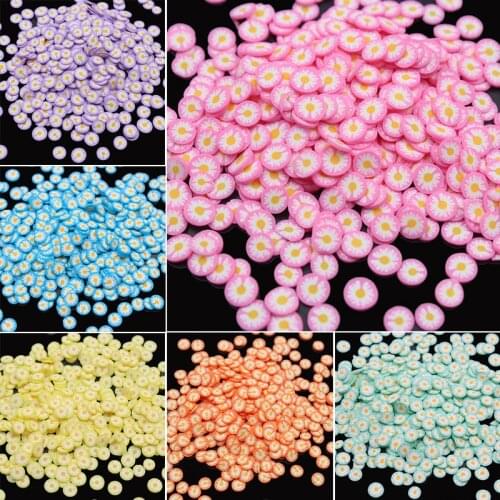 50g/lot Nice Daisy Polymer Hot Soft Popular Flower Slices Sprinkles for Crafts Making, DIY Filler Accessories