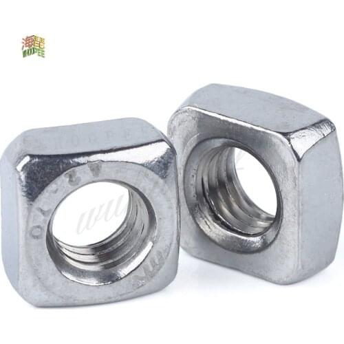 50pcs 20pcs 10pcs DIN557 M3 M4 M5 M6 M8 A2 Stainless Steel Metric Square Nuts