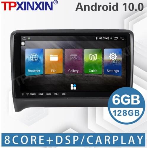 6+128G For Audi TT MK2 8J 2006-2012 Android 10 car stereo radio multimedia player GPS Navi Carplay Head Unit DSP