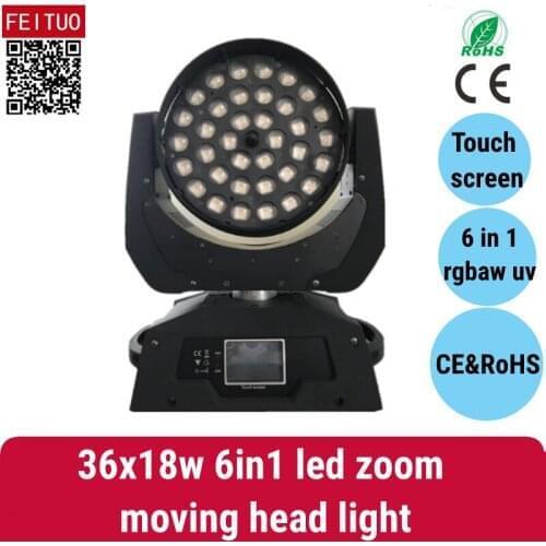 6/lot touch screen led moving head zoom 36x18w rgbwa uv 6 in 1 lyre led moving head wash