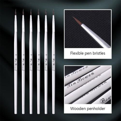 6Pcs/Set Fine Nylon Hand-painted Thin Hook Line Pen Drawing Art Pen #0 #00 #000 Paint Brush Art Supplies Brush Painting Pen