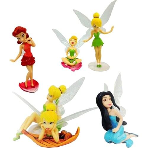 6 Pcs/Set Wonderful Flower Fairy Figurine Cartoon Angel Miniature Fairy elf Doll Girl Garden Landscape Ornament Fondant