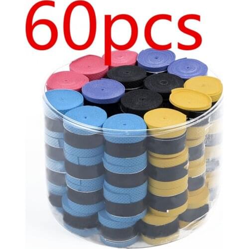 60 PCS Tennis Racket Overgrips Padel Over Grips Badminton Over Grips Sweat Absorbed Wraps Tapes Grips Sweatband