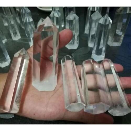 White Crystal Pillar Tansparent 1 Tip Stones and Minerals High Quality Factory Stone Runyangshi