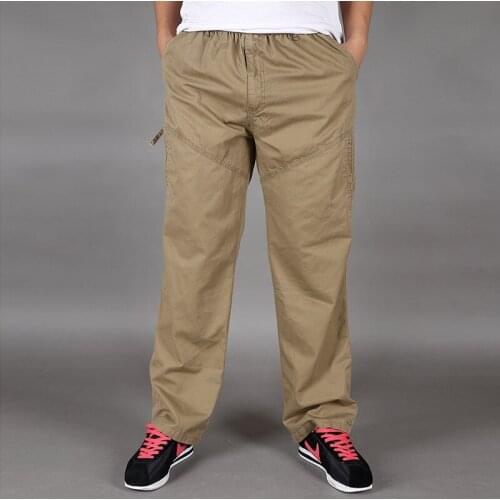 Plus size XL - 6 XL (123 cm waist), Spring and summer 2016 thin big yards of cotton leisure height loose men 's trousers