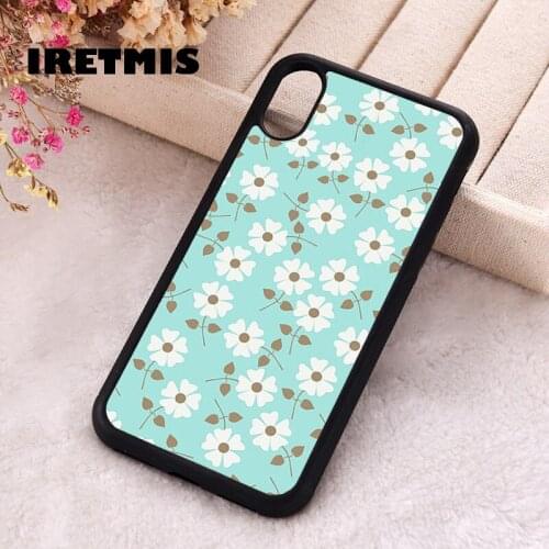 Iretmis 5 5S SE 2020 Phone Cover Case for iPhone 6 6S 7 8 Plus X Xs XR 11 12 Mini Pro Max Rubber Silicone Blue Grey Bright Daisy