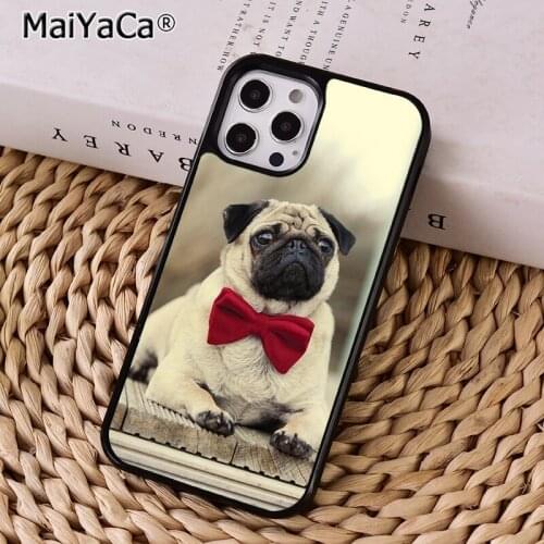 Animal Black Pug close up Phone Case Cover For iPhone 5s 6s 7 8 plus XR XS 11 12 pro max Samsung Galaxy S8 S9 S10