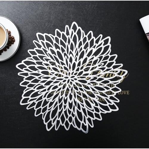 Decorative Floral Table Mat 2 PCS Thick PVC Pot Coaster Fast Heat Dissipation Non Slip Flexible Placemats for Kitchen TS2